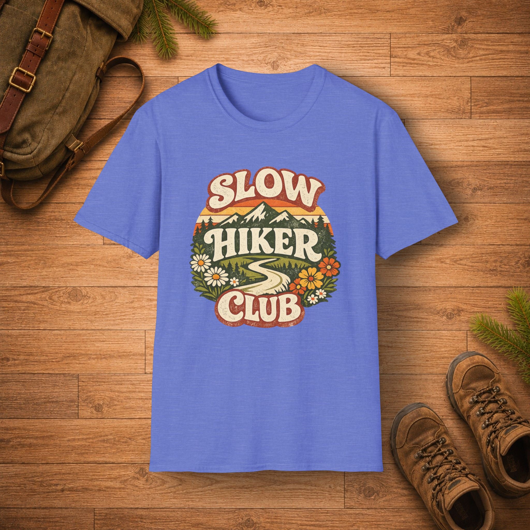 Retro Mountain Slow Hiker Club T‑Shirt