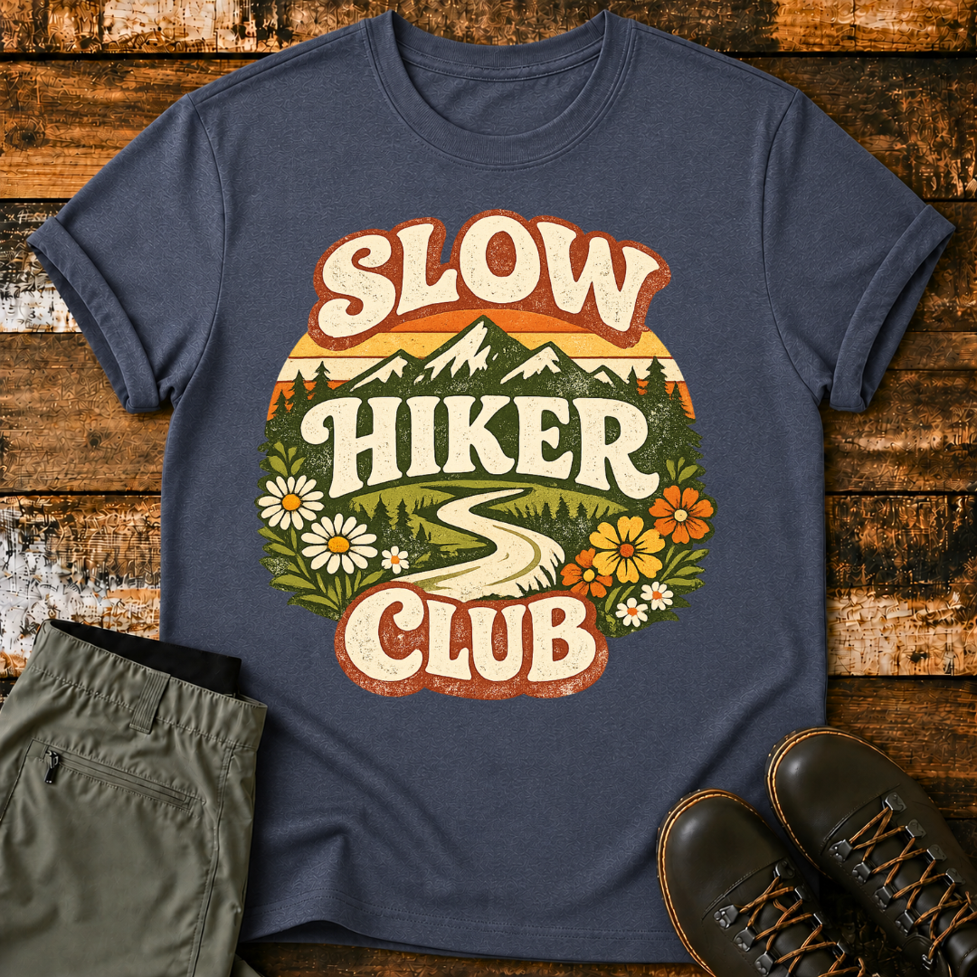 Retro Mountain Slow Hiker Club T‑Shirt
