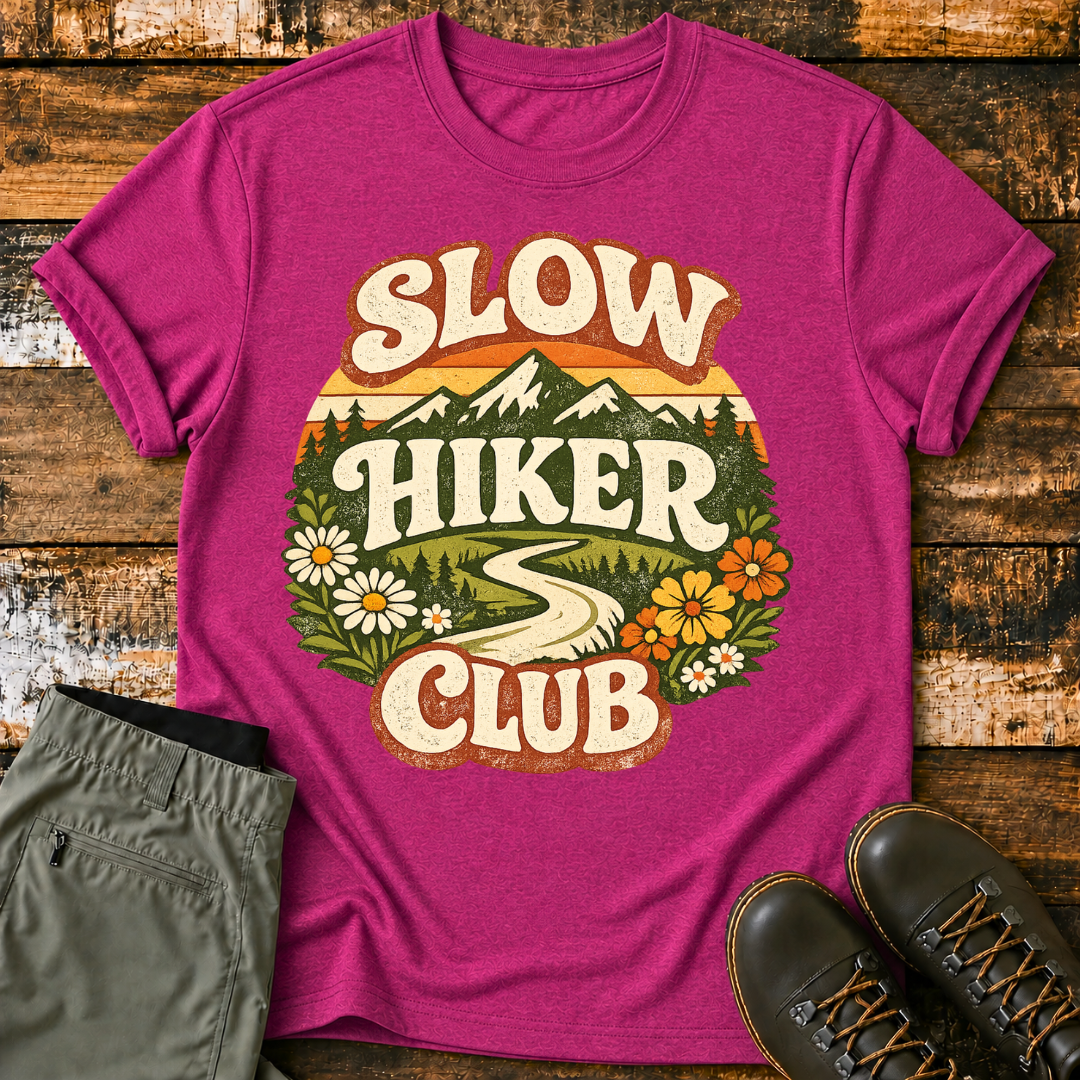 Retro Mountain Slow Hiker Club T‑Shirt