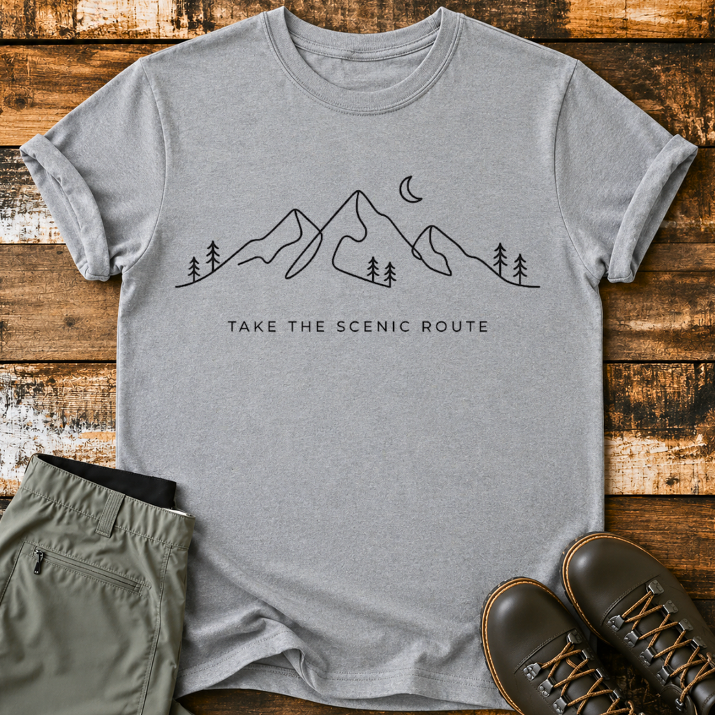 Minimalist Take The Scenic Route T‑Shirt