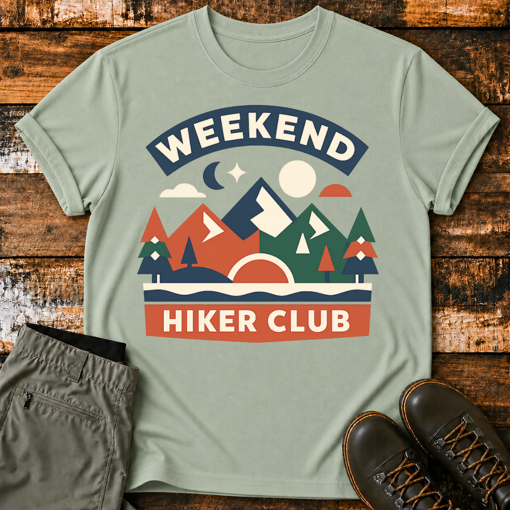 Retro Mountain Weekend Hiker Club T‑Shirt