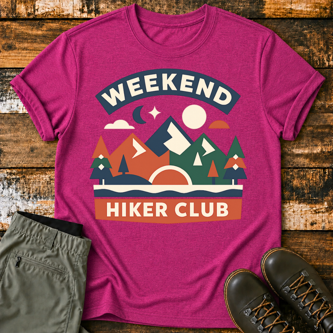 Retro Mountain Weekend Hiker Club T‑Shirt