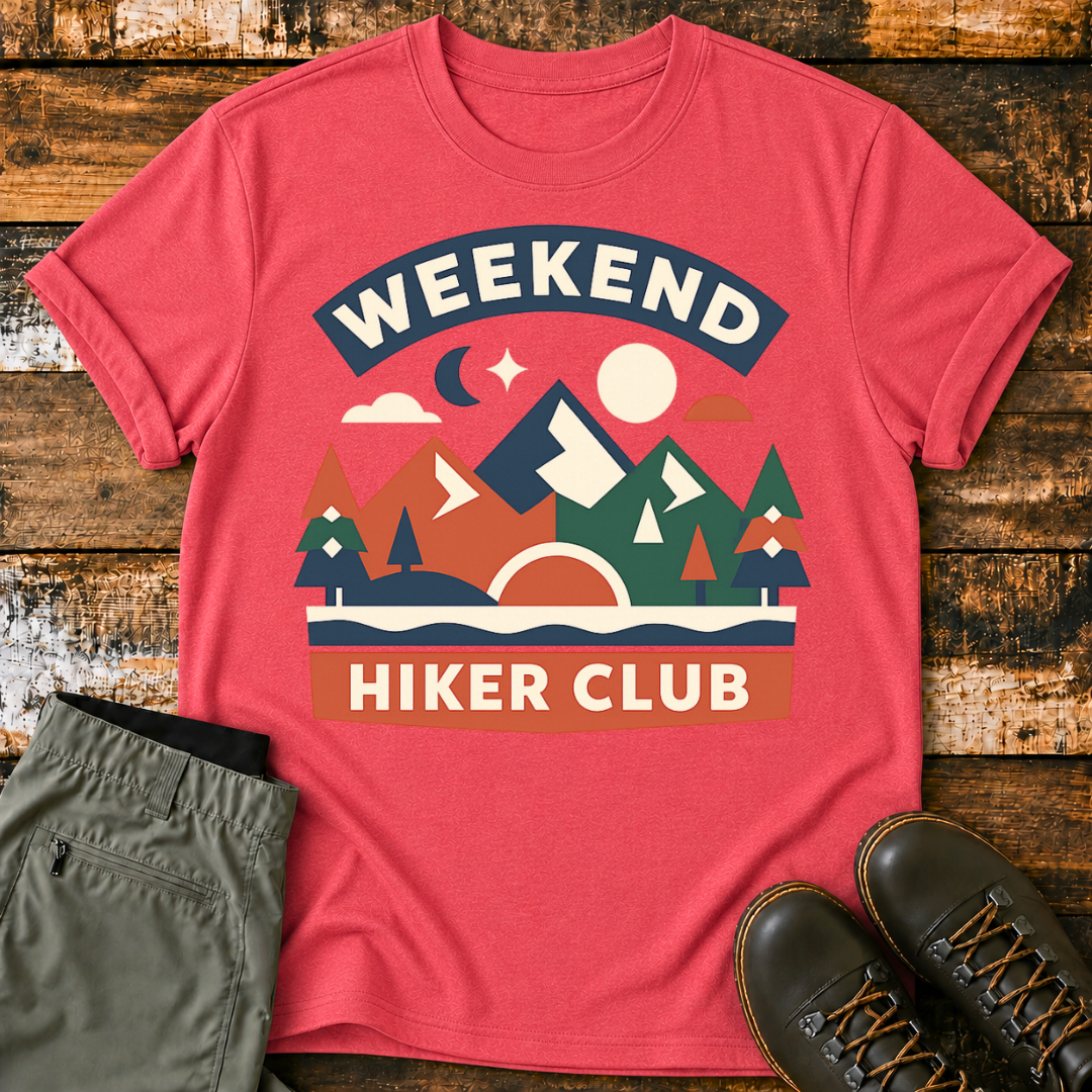 Retro Mountain Weekend Hiker Club T‑Shirt