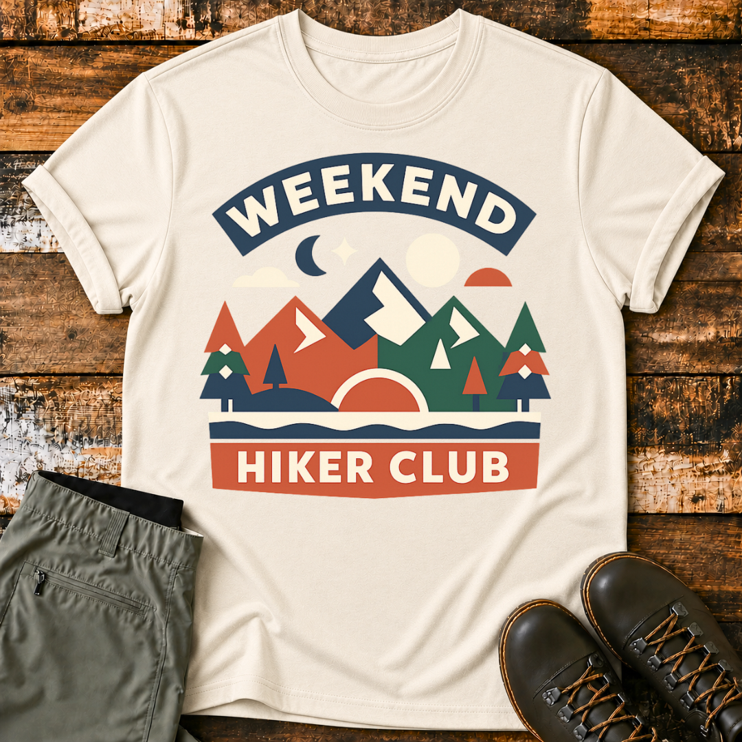 Retro Mountain Weekend Hiker Club T‑Shirt