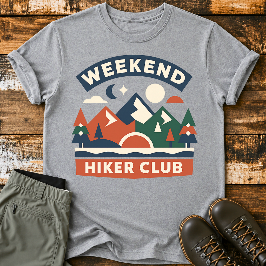Retro Mountain Weekend Hiker Club T‑Shirt