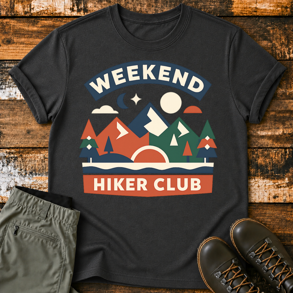 Retro Mountain Weekend Hiker Club T‑Shirt