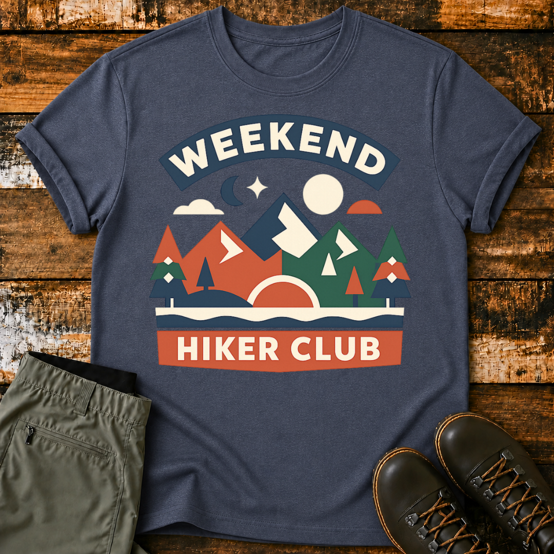 Retro Mountain Weekend Hiker Club T‑Shirt