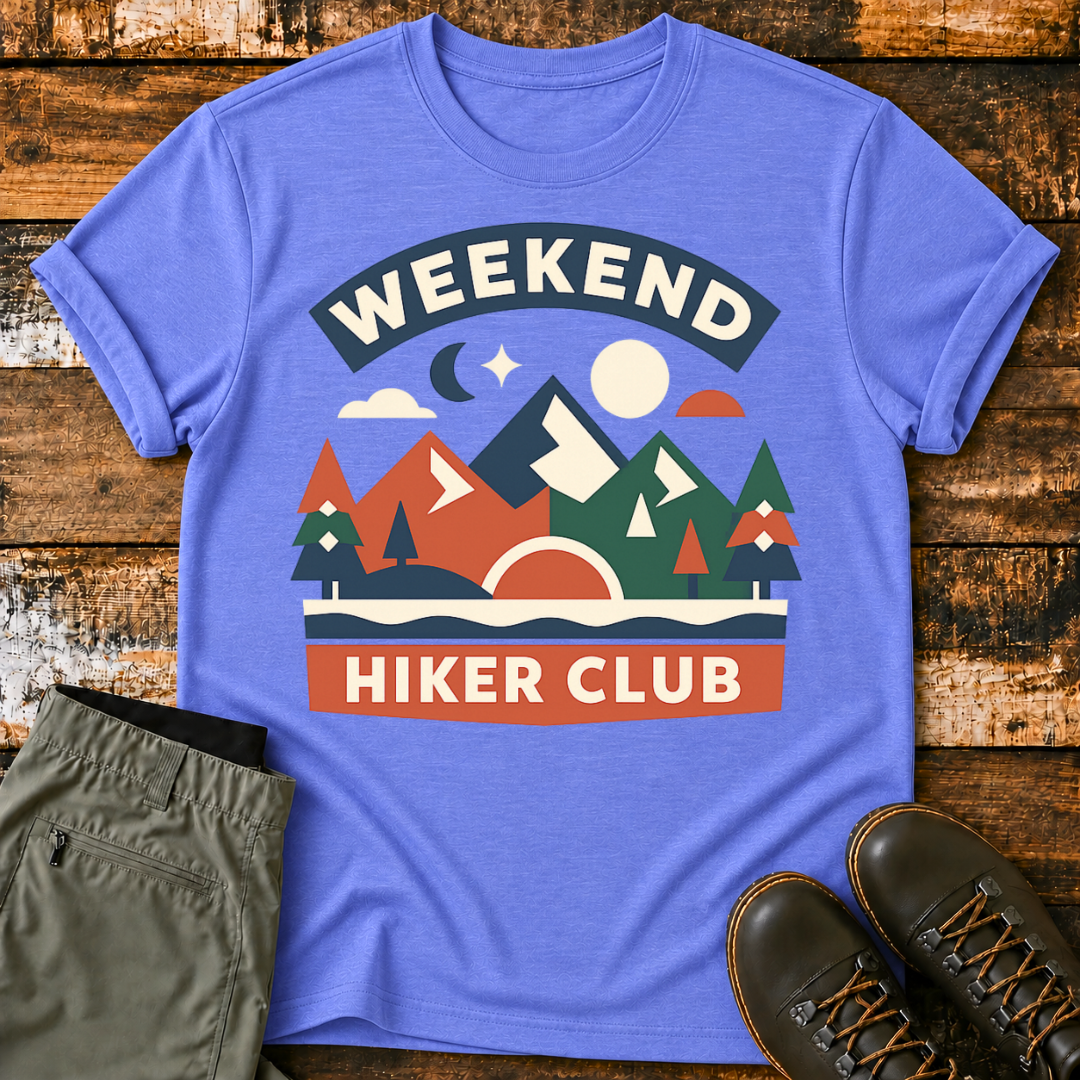 Retro Mountain Weekend Hiker Club T‑Shirt