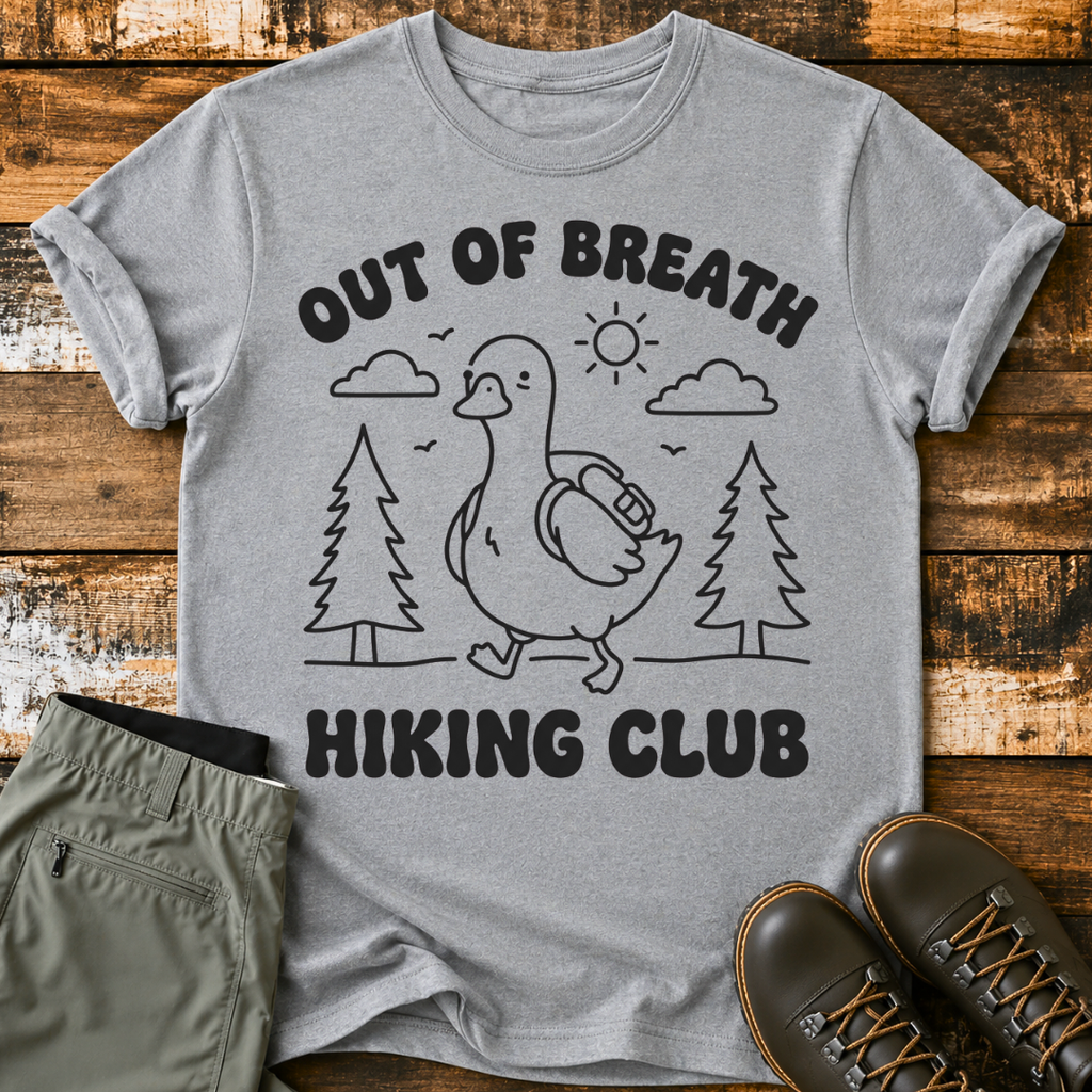 Out Of Breath Hiking Club Duck T-Shirt
