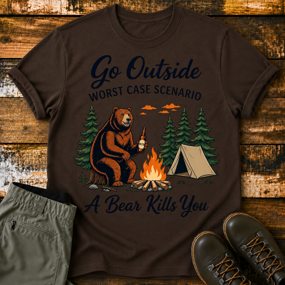 Go Oustide Worst Case Scenario Bear T-Shirt
