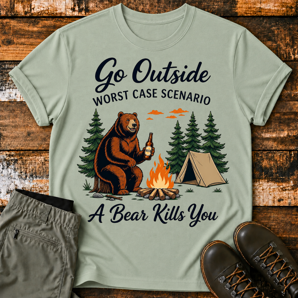 Go Oustide Worst Case Scenario Bear T-Shirt