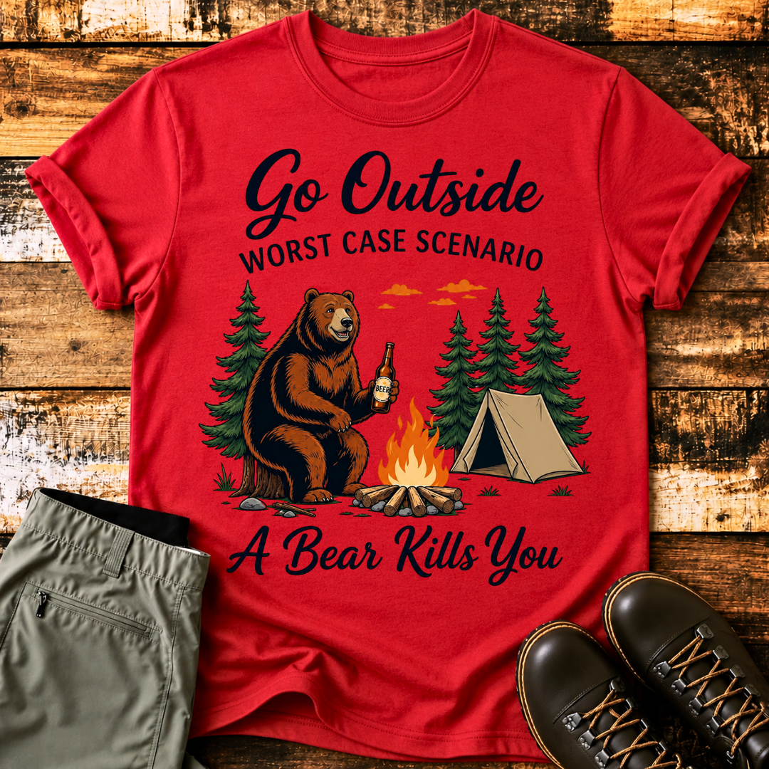Go Oustide Worst Case Scenario Bear T-Shirt
