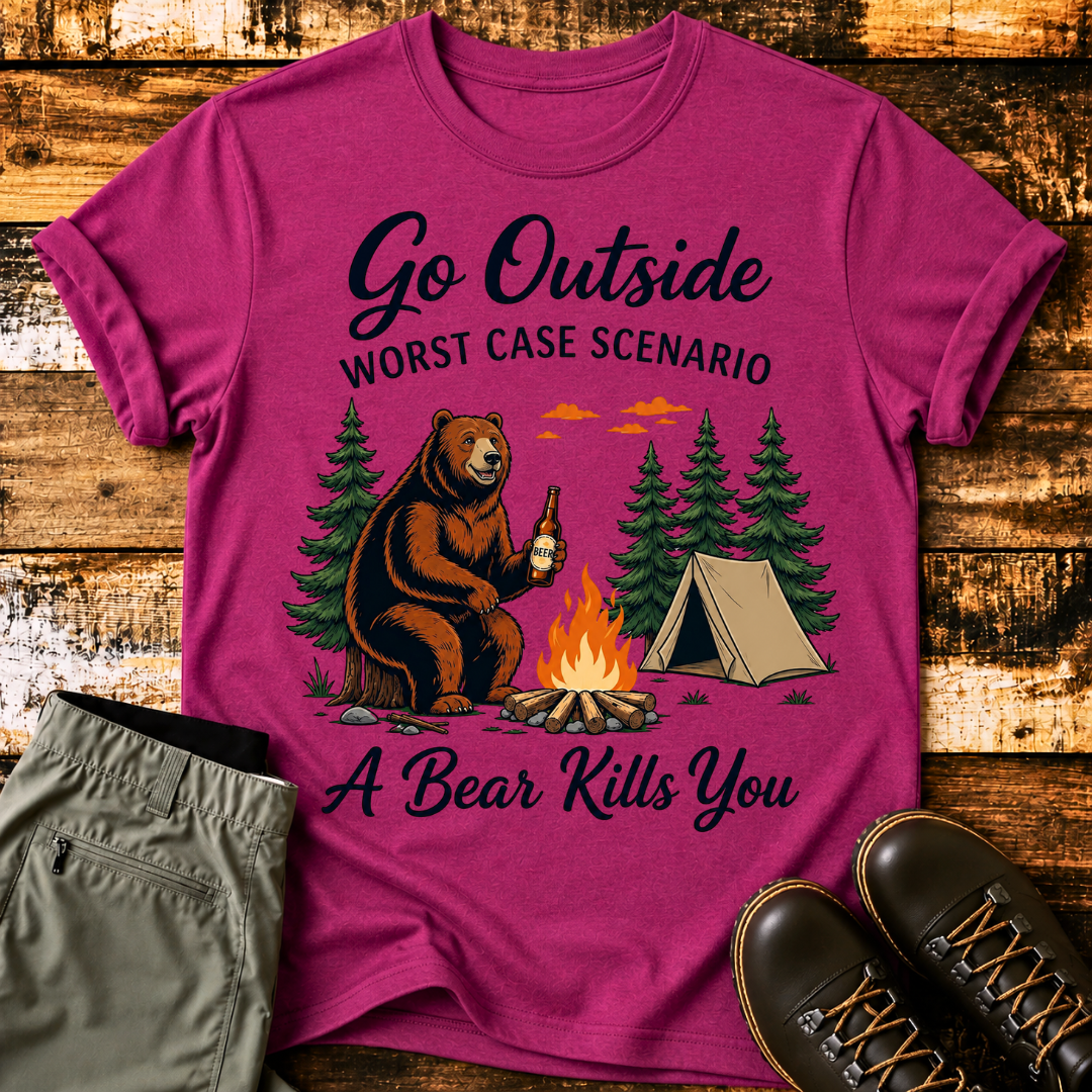 Go Oustide Worst Case Scenario Bear T-Shirt