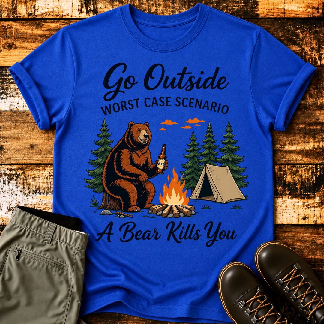 Go Oustide Worst Case Scenario Bear T-Shirt