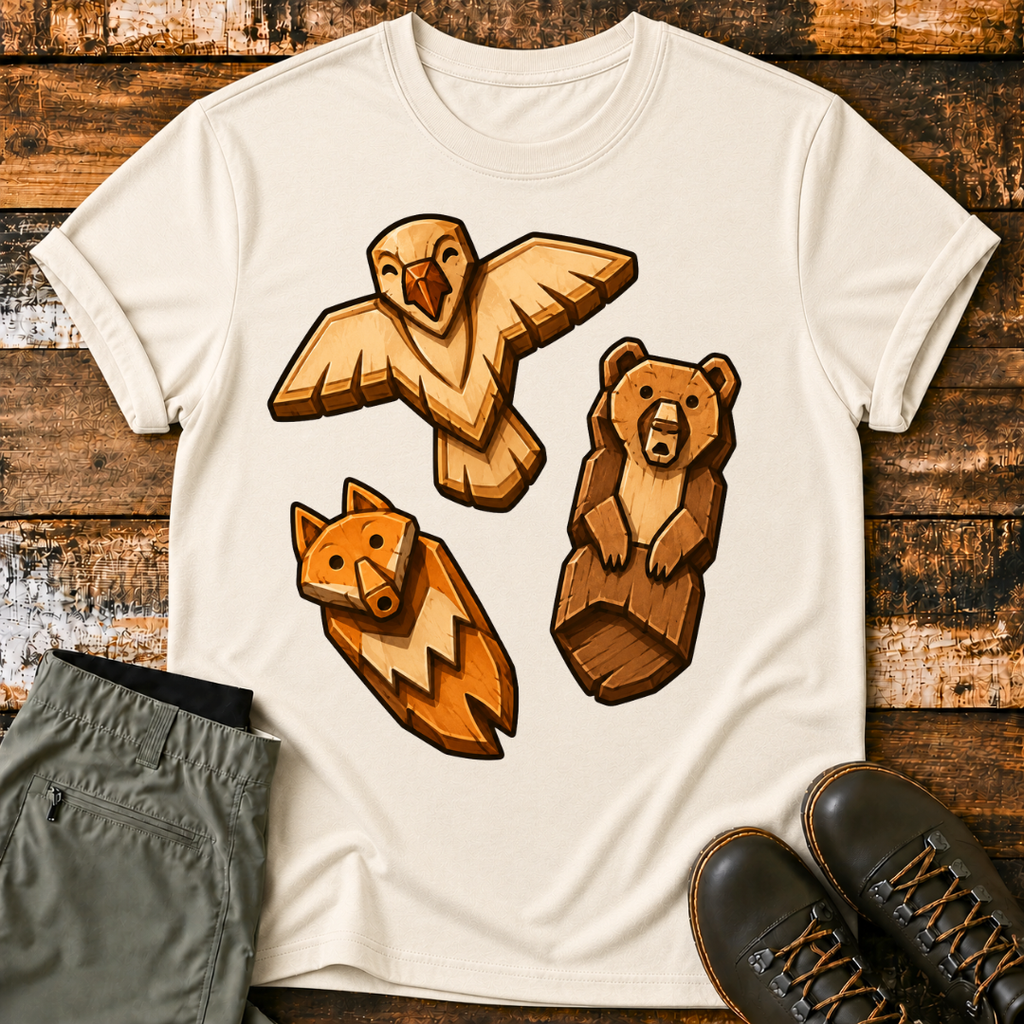Animal Wood Carvings T-Shirt