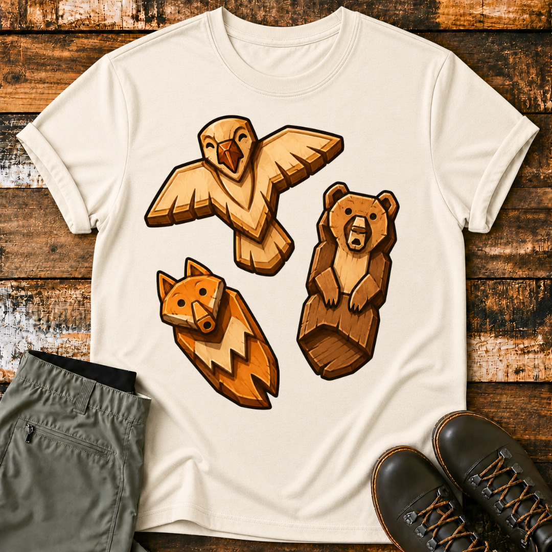 Animal Wood Carvings T-Shirt