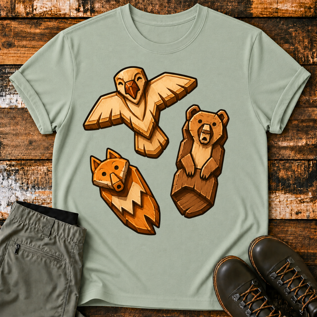 Animal Wood Carvings T-Shirt