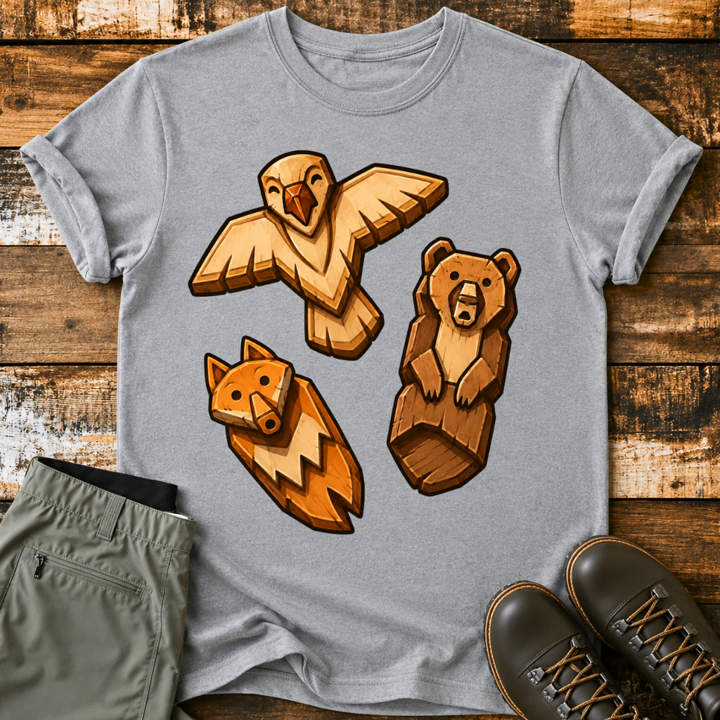 Animal Wood Carvings T-Shirt