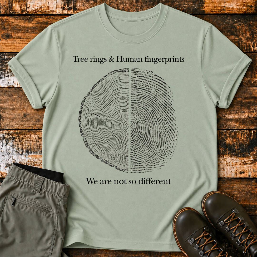 Tree Rings and Human Fingerprints T-Shirt