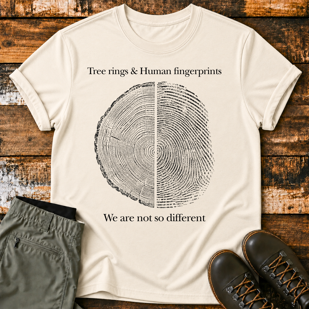 Tree Rings and Human Fingerprints T-Shirt