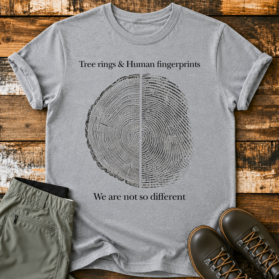 Tree Rings and Human Fingerprints T-Shirt