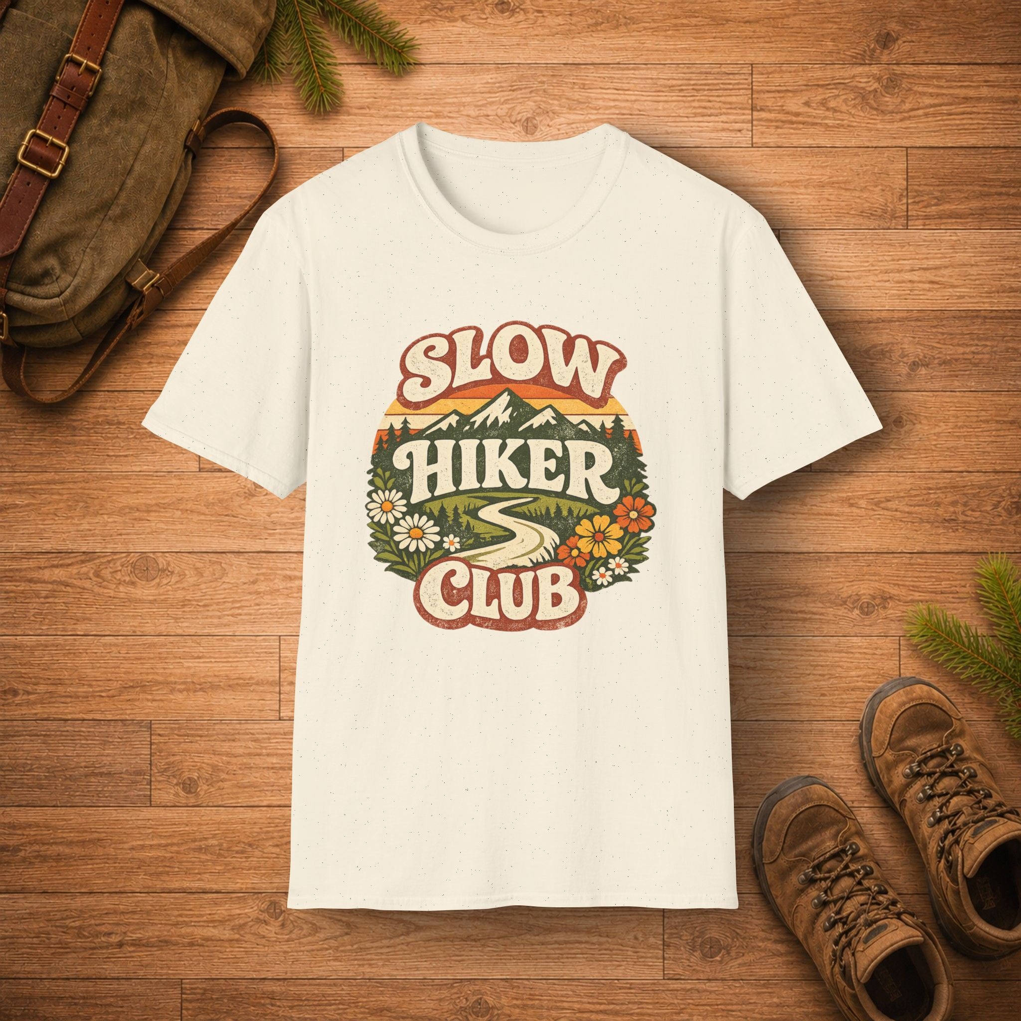 Retro Mountain Slow Hiker Club T‑Shirt