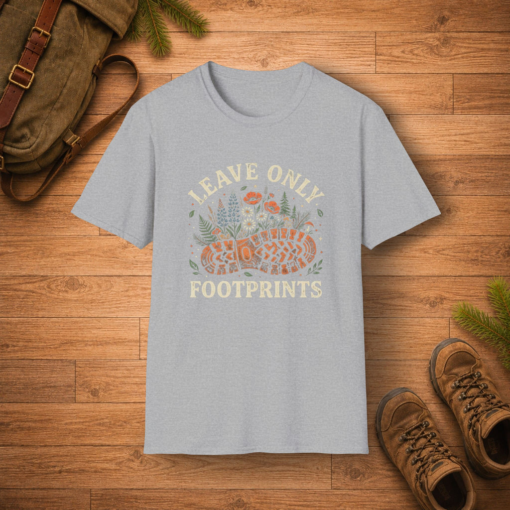 Floral Leave Only FootPrints T‑Shirt